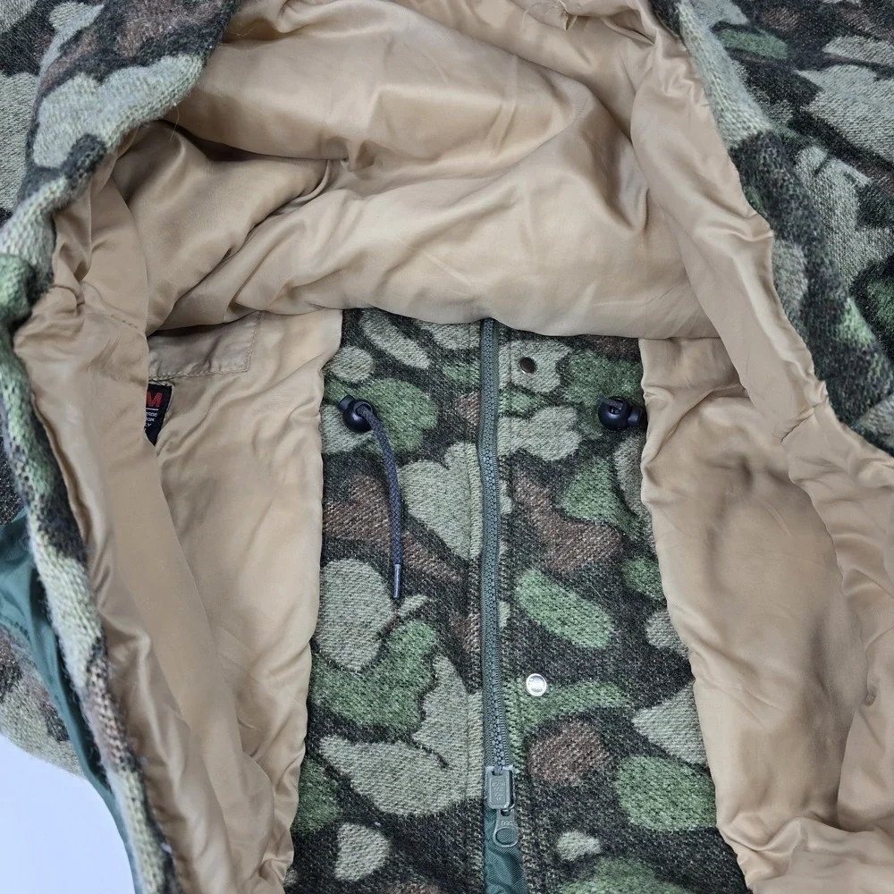 Outdoors Man By Pendleton Camo Field Jacket Mens XL 100% Wool‎ Game Pouch 3M VTG